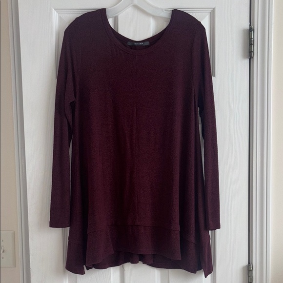 Burgundy Long Sleeve Top - Picture 1 of 2